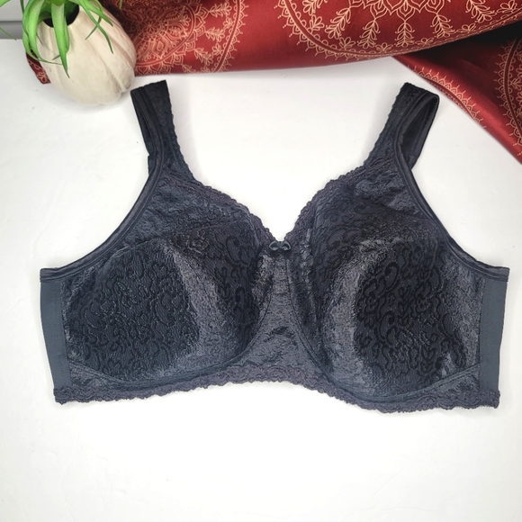 Playtex 18 Hour Bra Black Wireless Size 44D - Picture 1 of 7